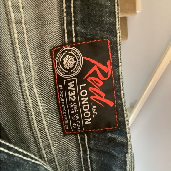 Low rise Boot cut jeans Sz 15/16 Back pocket bling - Picture 2 of 8